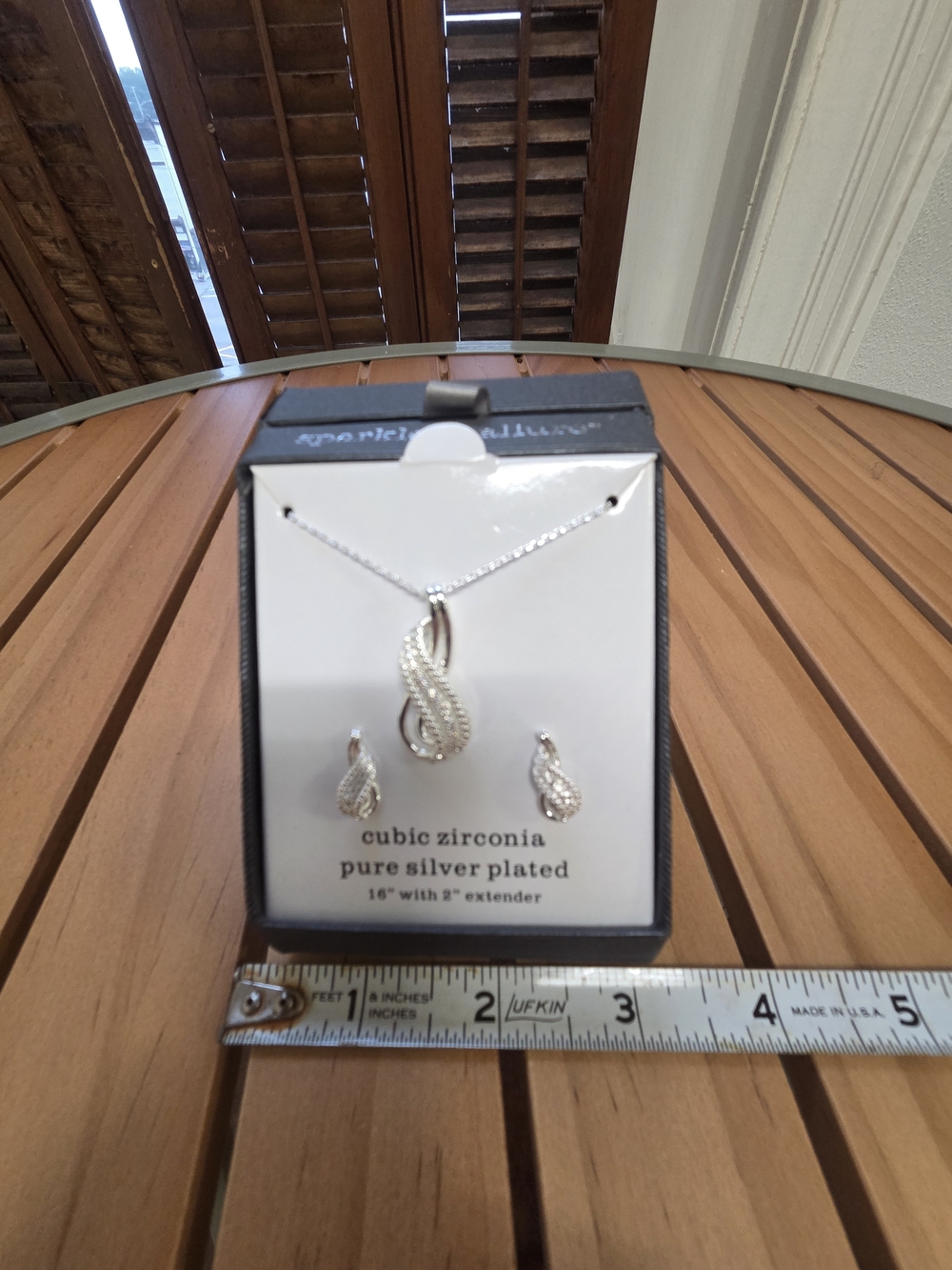 jcpenney Silver-Plated Cubic Zirconia Pendant & Earring Set